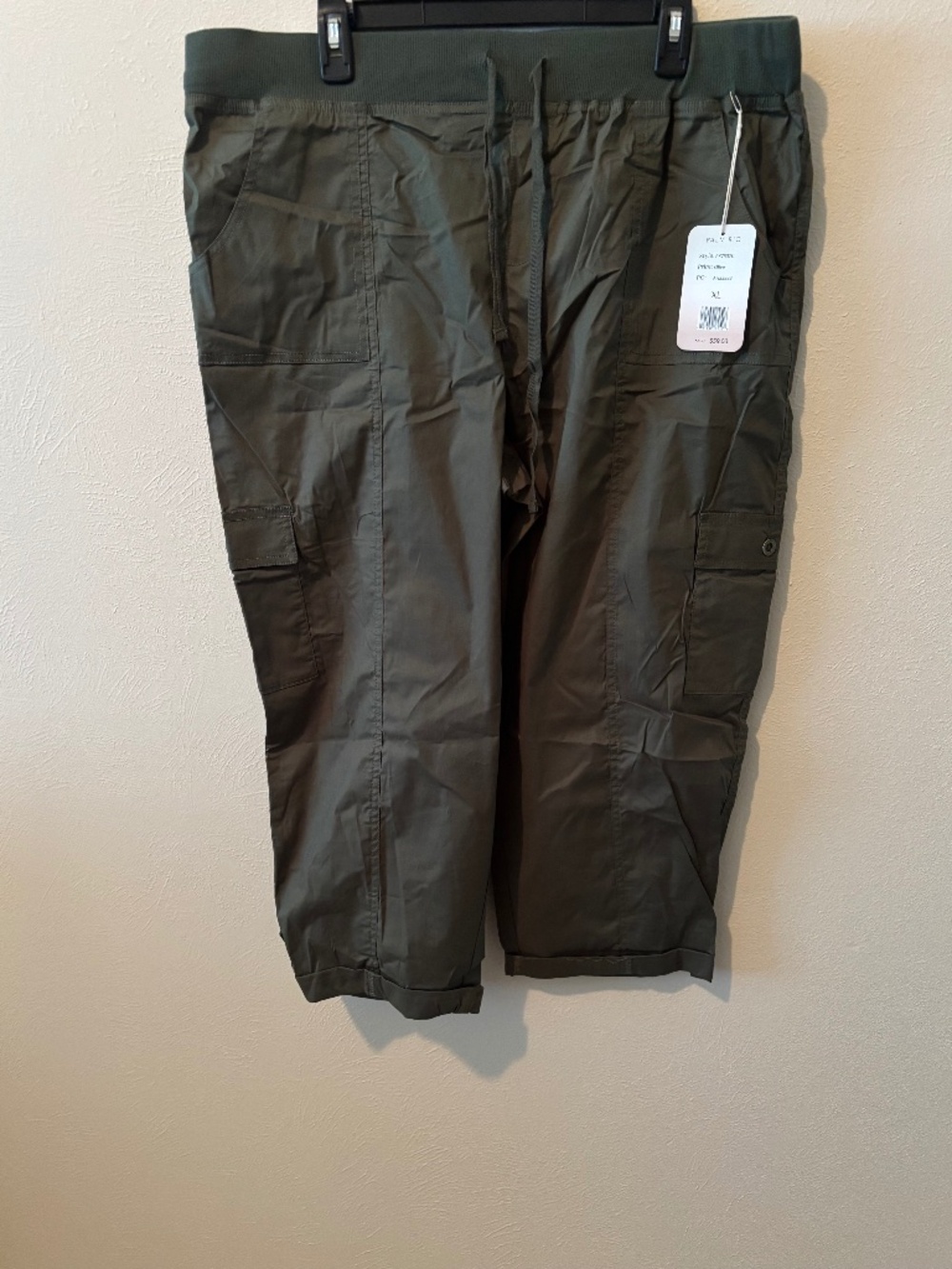 Palm Rio Olive Green Capri/Crop Pants - Size XL